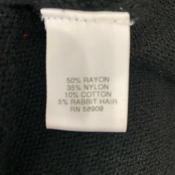 Cremieux Black Cowl Neck Sweater Rabbit Hair Soft - Picture 6 of 6